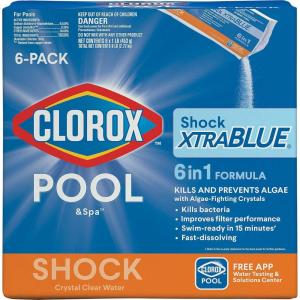 imageClorox PoolampampSpa 33506CLX Pool Shock XtraBlue 6 1lb Bags 6 Pack White