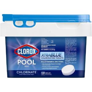 imageClorox PoolampampSpa XTRABLUE Plus 3 Chlorinating Tablets Individually Wrapped Kills Bacteria ampamp Stops Algae 35 LB5 lb