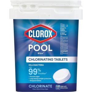 imageCLOROX PoolampampSpa Active99 3 Chlorinating Tablet Kills Bacteria ampamp Stops Algae 35LB
