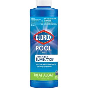 imageClorox PoolampampSpa Swimming Pool Algaecide Prevents and Treats Pool Algae NonFoaming 1 Quart Pack of 11Quart