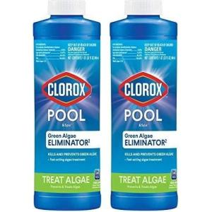 imageClorox PoolampampSpa Swimming Pool Algaecide Prevents and Treats Pool Algae NonFoaming 1 Quart Pack of 11Quart Pack of 2