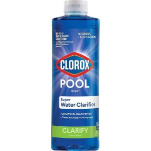 imageClorox PoolampampSpa Swimming Pool Super Water Clarifier Creates Crystal Clear Pool Water 1 Quart Pack of 132 Fl Oz Pack of 1