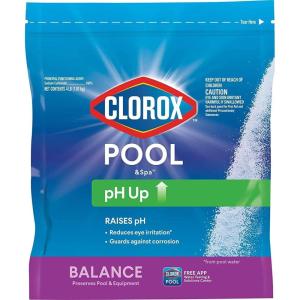 imageClorox PoolampampSpa Swimming Pool pH Up Raises pH Protects Against Eye and Skin Irritation 4LB Pack of 11 Count Pack of 1