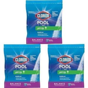 imageClorox PoolampampSpa Swimming Pool pH Up Raises pH Protects Against Eye and Skin Irritation 4LB Pack of 11 Count Pack of 3