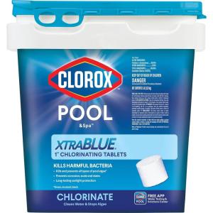 imageClorox PoolampampSpa XtraBlue 1 Swimming Pool Chlorinating Tablets Kills Bacteria ampamp Stops Algae Perfect for Small Pools 5 LB