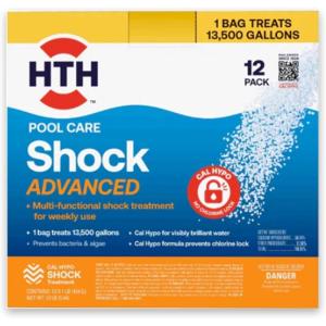 imageHTH 52037R Pool Care Shock Advanced Swimming Pool Chemical  Cal Hypo Formula Prevents Bacteria ampamp Algae Restores Crystal Clear Water  Shock Treatment 1lb 12 Pack12 Pack